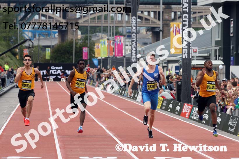 English Schools boys 150 metres, 2018 Great North CityGames. Photo: David T. Hewitson/Sports for All Pics